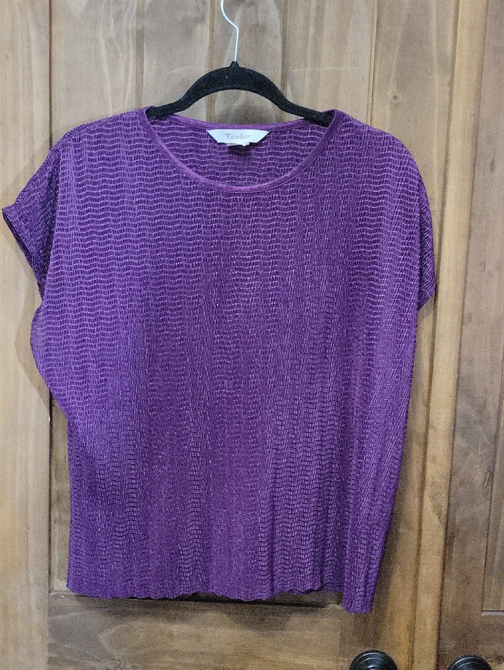 TanJay Purple Short Sleeve Textured Tee